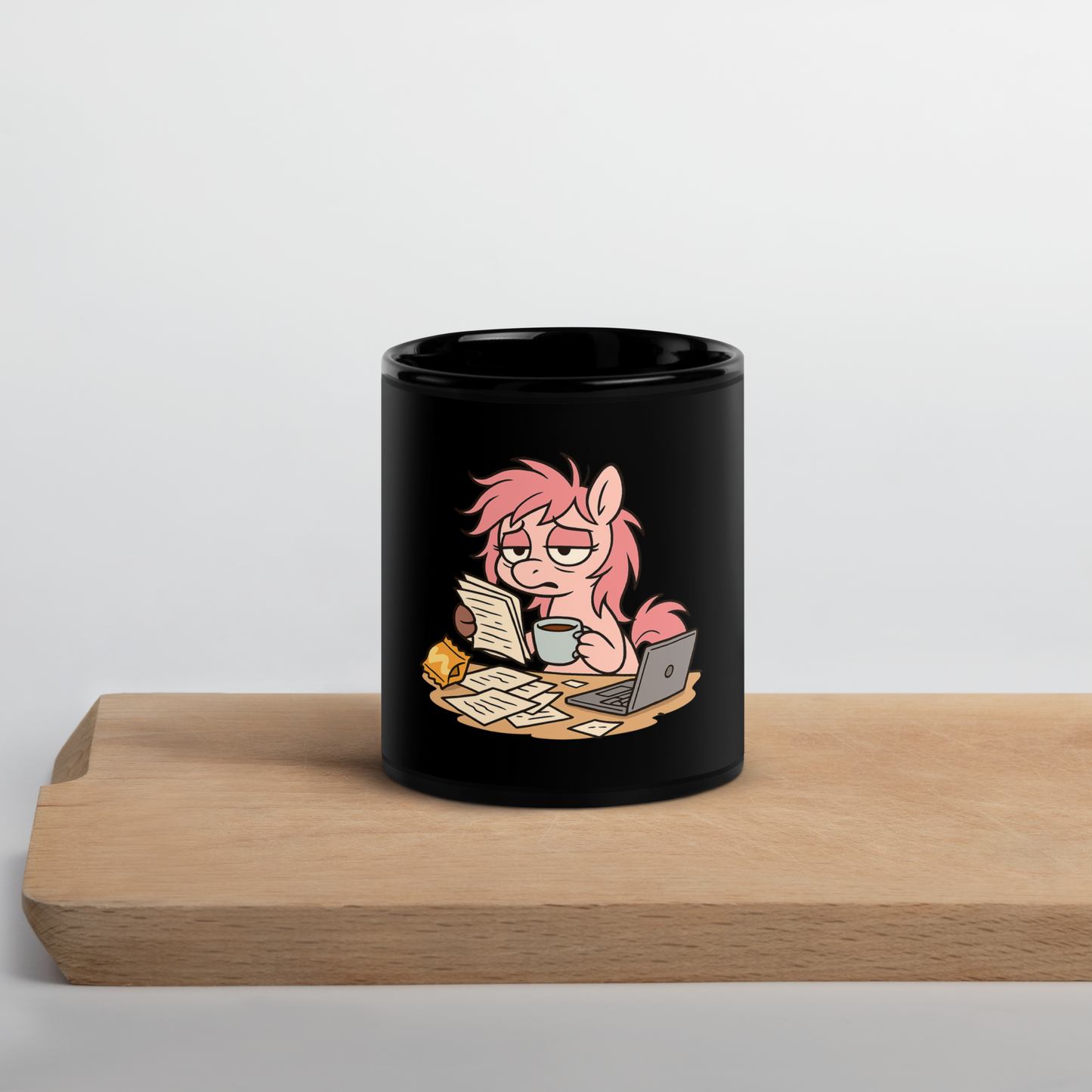 Burnt Out Piper Black Glossy Mug