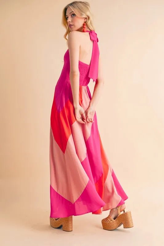Aemi+Co Color Block Sleeveless Maxi Dress - Studio ZD -