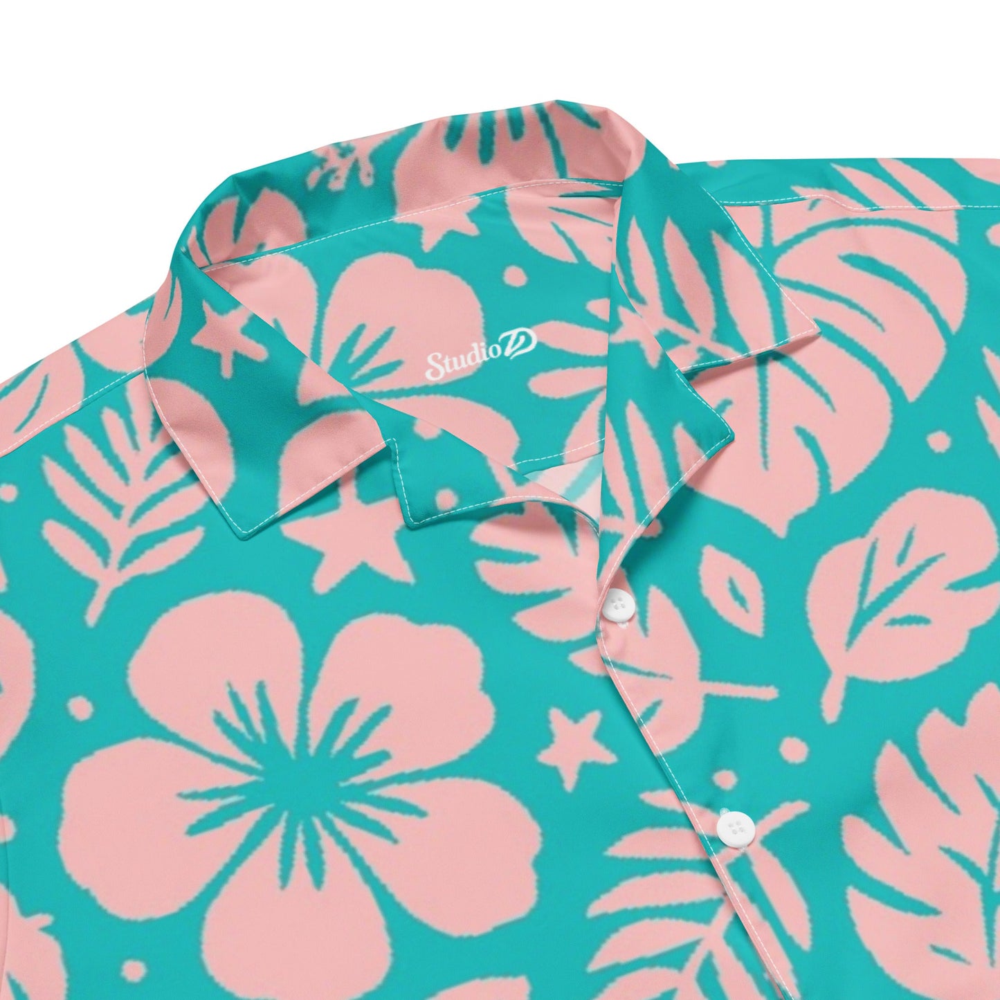 Aloha Escape - Teal/Pink - Button Shirt - Unisex - Studio ZD -