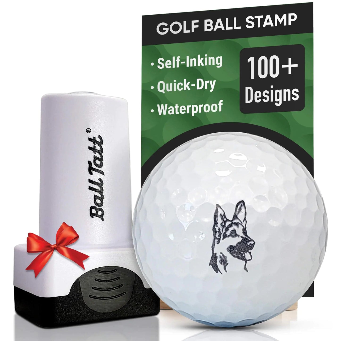 Ball Tatt - German Shepherd Golf Ball Stamp Golf Ball Stamper Self - Inking Golf Ball Stamp Markers Reusable Golf Ball Marking Tool to Identify Golf Balls Golfer Gift Golfing Accessories - Studio ZD -
