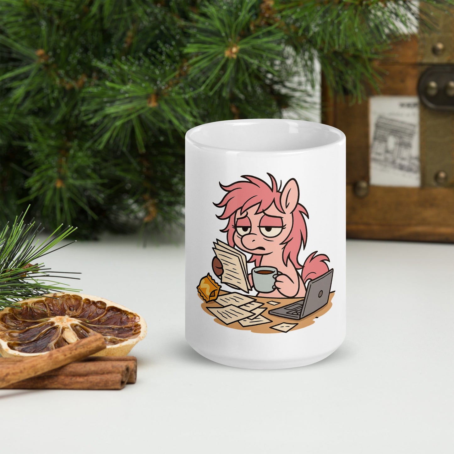 Burnt Out Piper White glossy mug - Studio ZD -