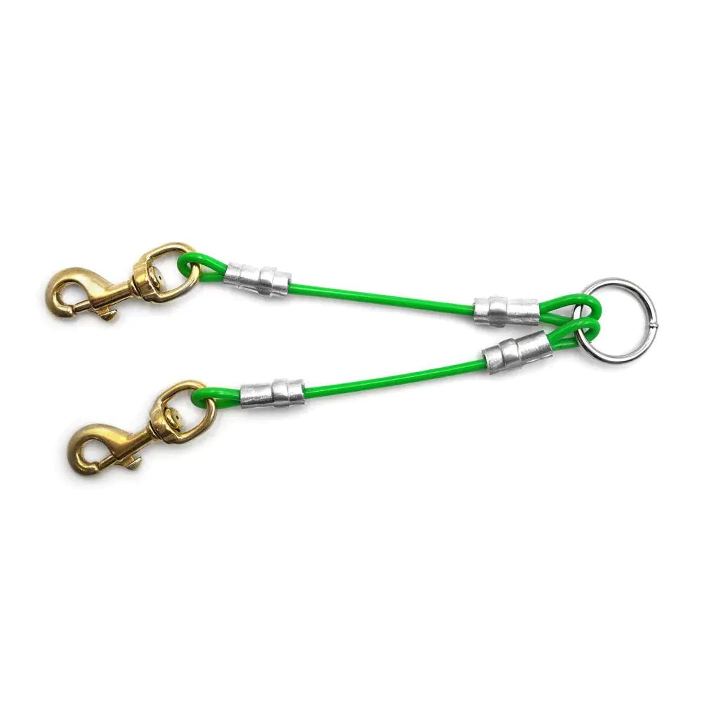 Dog Leash Splitter Coupler (2 Dog or 3 Dog) (Green 2 Dog) - Studio ZD -