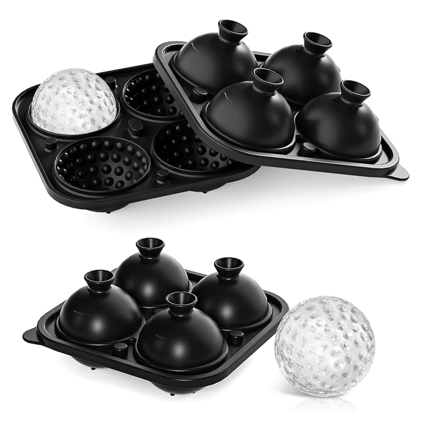 2 Pack Golf Ball Ice Cube Mold 2.1 Inch Large Silicone Golf Ball Ice Cube Molds Fun Shapes Craft Sphere Ice Molds Christmas Gifts for Men and Women Cocktails Bourbon Brandy Whiskey(2 Golf Ball)