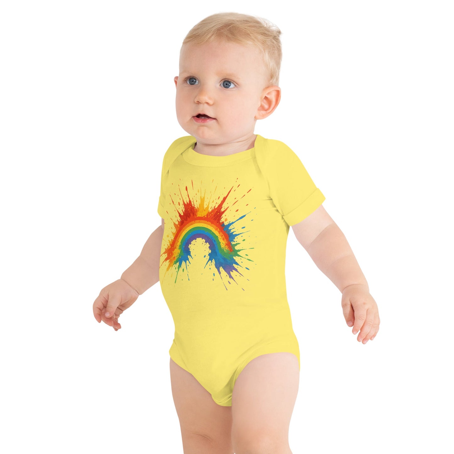 Explosive Rainbow - Baby - Short Sleeve One Piece - Studio ZD -