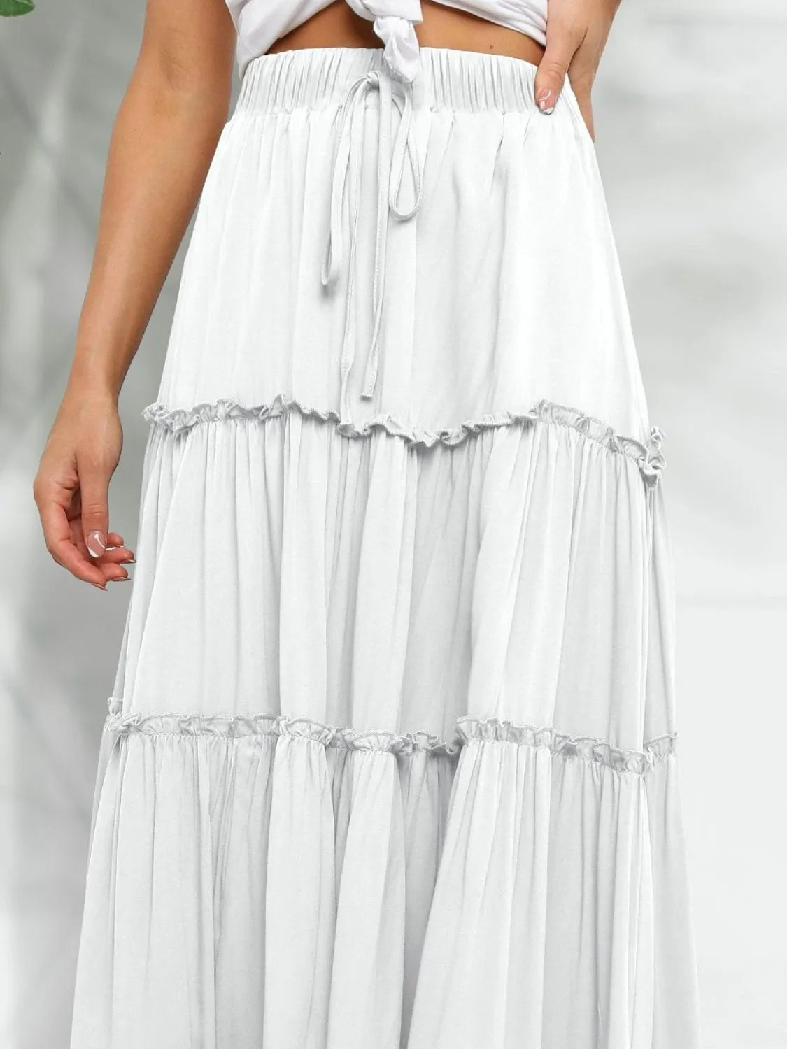 Frill Tiered Midi Skirt - Studio ZD -