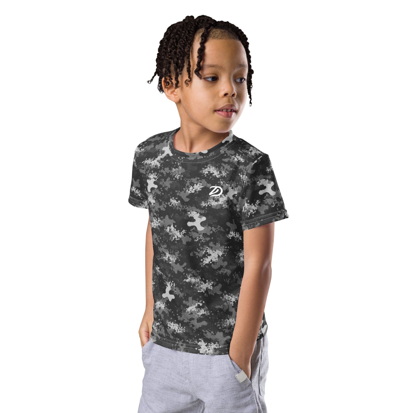 Hybrid Camo Arctic - Kids Crew Neck T-Shirt - Studio ZD -