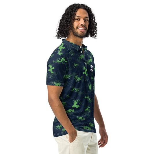 Hybrid Camo Green/Blue - Men’s Slim Fit Polo - Golf ZD - Studio ZD -