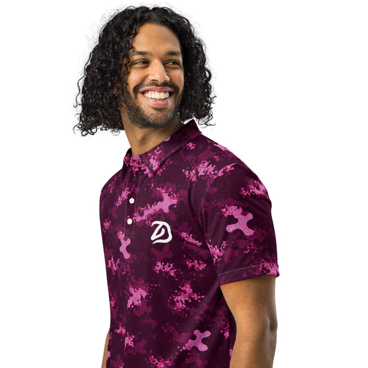 Hybrid Camo Pink - Men’s Slim Fit Polo - Golf ZD - Studio ZD -
