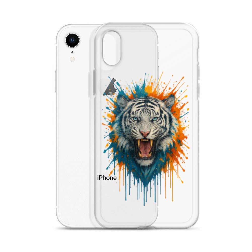 Paint Splash White Tiger - Clear Case for iPhone® - Studio ZD - Studio ZD -