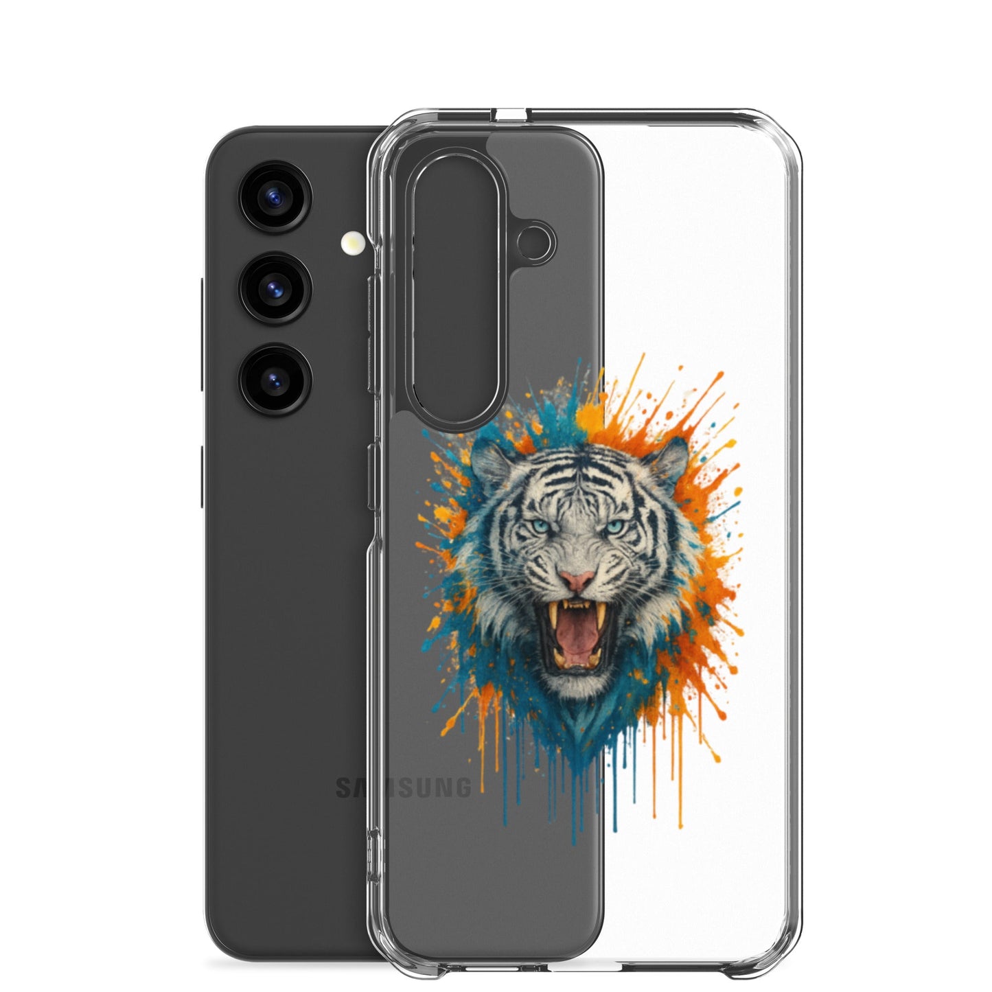 Paint Splash White Tiger - Clear Case for Samsung® - Studio ZD - Studio ZD -