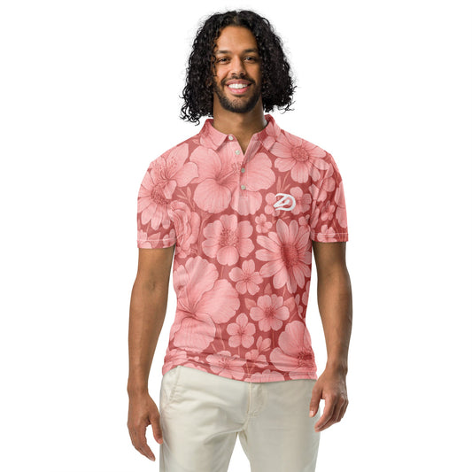 Pink Floral Escape - Men’s Slim Fit Polo - Studio ZD - Studio ZD -