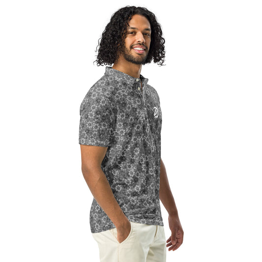 Zen Floral Pattern - Men’s Slim Fit Polo - Golf ZD - Studio ZD -