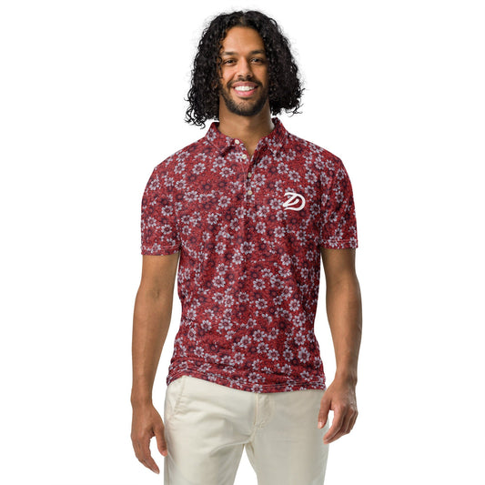 Zen Floral Pattern - Men’s Slim Fit Polo - Golf ZD - Studio ZD -