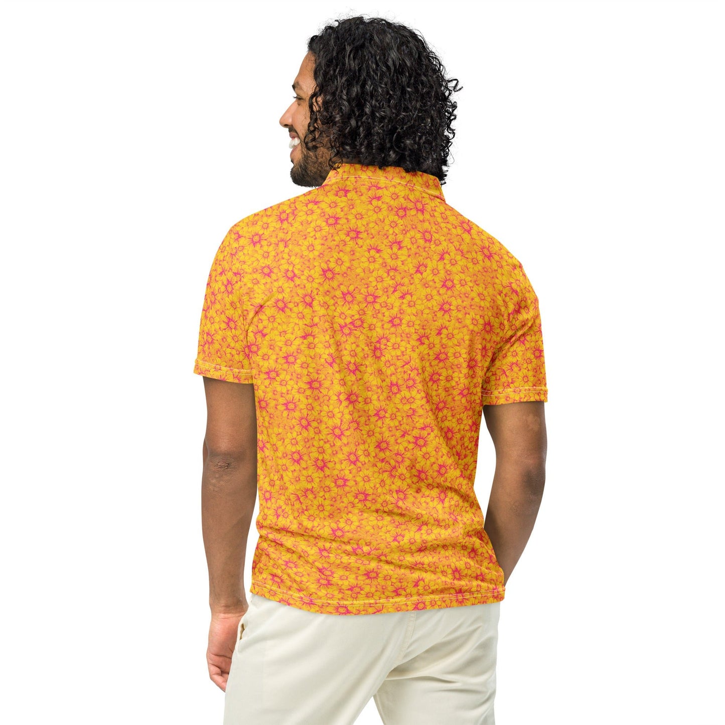 Zen Floral Pattern - Men’s Slim Fit Polo - Golf ZD - Studio ZD -