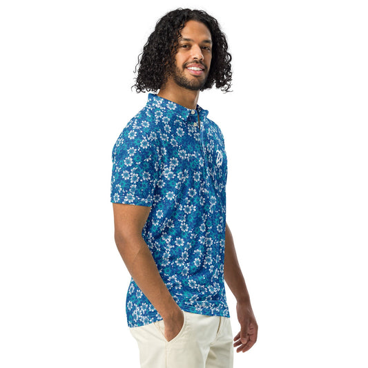 Zen Floral Pattern - Men’s Slim Fit Polo - Golf ZD - Studio ZD -