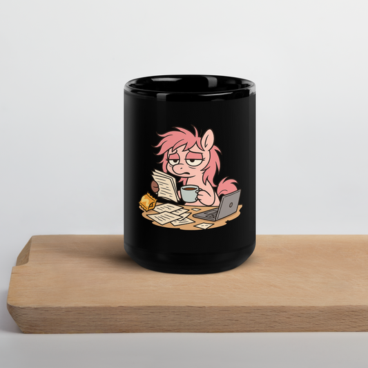 Burnt Out Piper Black Glossy Mug