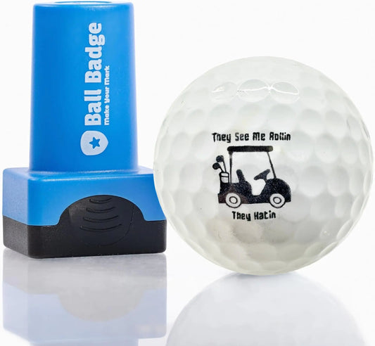 HODL 21 Ball Badge - Golf Ball Stamp Self-Inking Golf Ball Stamper (The Dirty Series) Golf Ball Marker Reusable Golf Ball Marking Tool to Identify Golf Balls (They See Me Rollin)