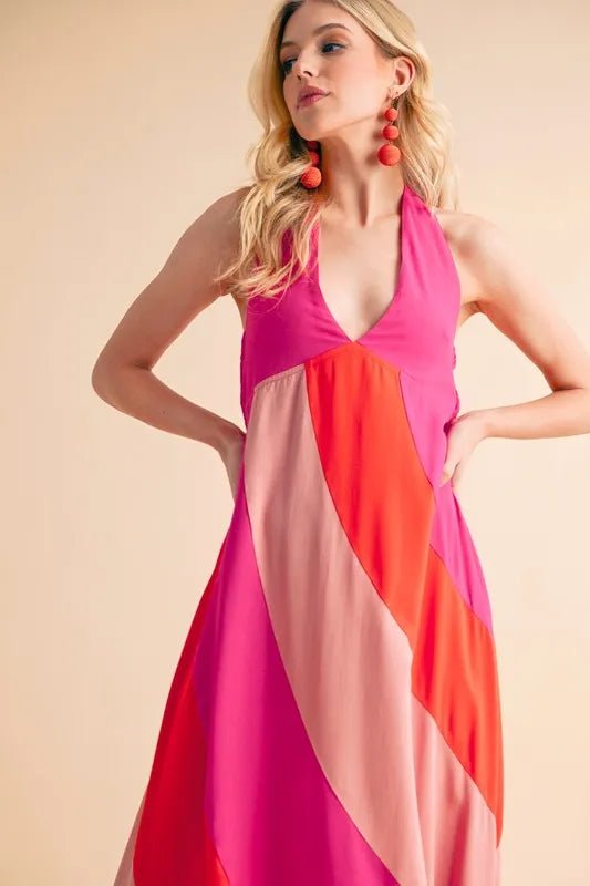 Aemi+Co Color Block Sleeveless Maxi Dress - Studio ZD - 