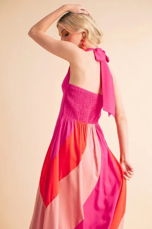 Aemi+Co Color Block Sleeveless Maxi Dress - Studio ZD - 