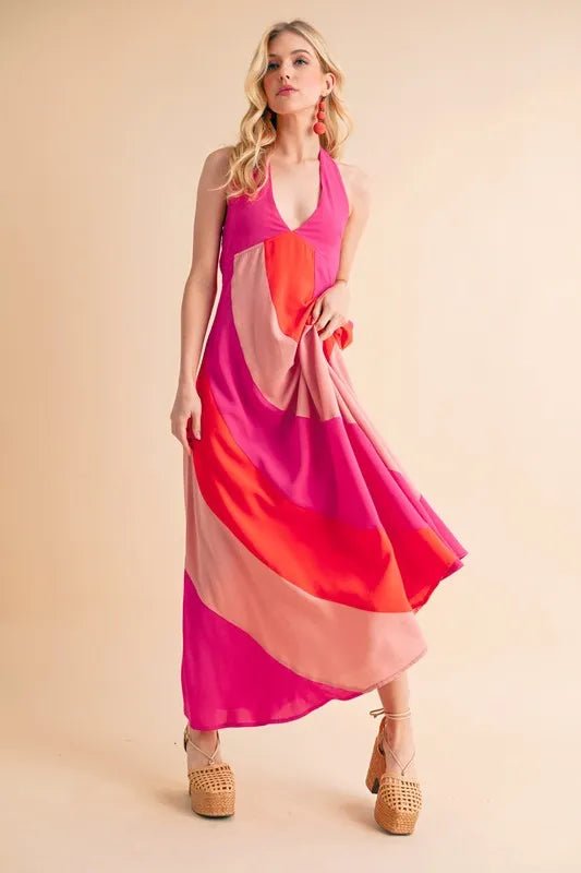 Aemi+Co Color Block Sleeveless Maxi Dress - Studio ZD - 