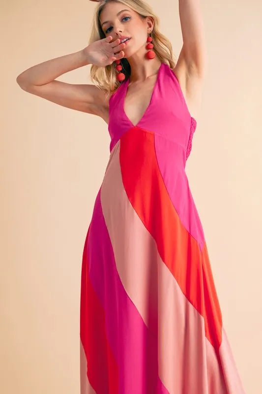 Aemi+Co Color Block Sleeveless Maxi Dress - Studio ZD - 