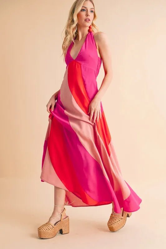 Aemi+Co Color Block Sleeveless Maxi Dress - Studio ZD - 