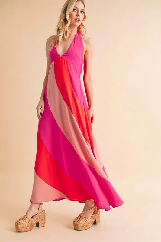 Aemi+Co Color Block Sleeveless Maxi Dress - Studio ZD - 