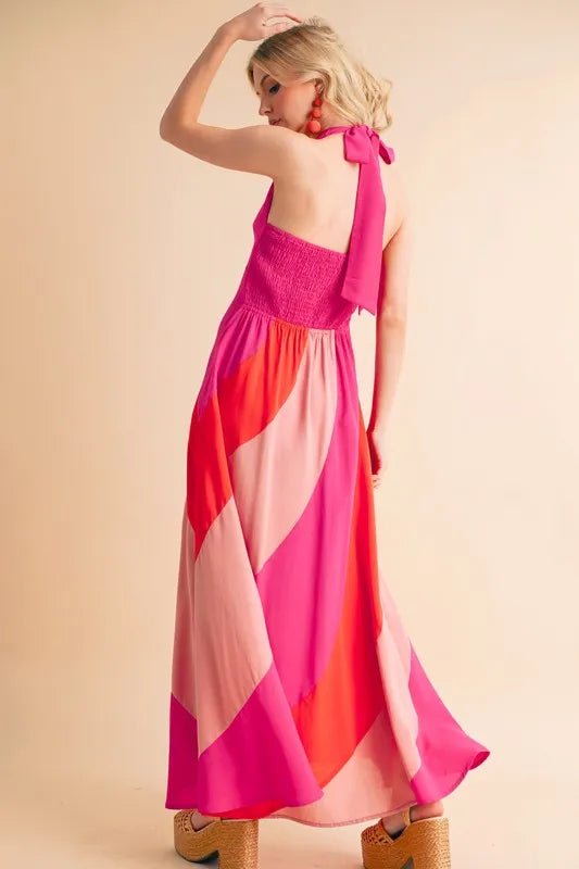 Aemi+Co Color Block Sleeveless Maxi Dress - Studio ZD - 
