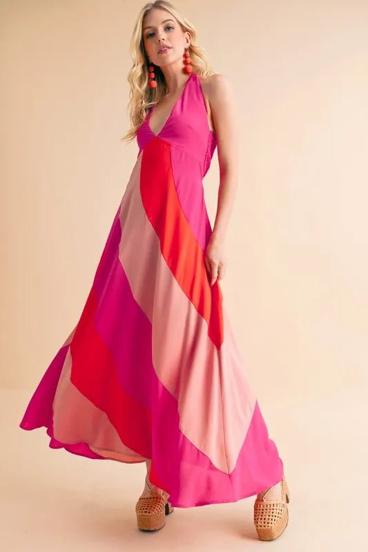 Aemi+Co Color Block Sleeveless Maxi Dress - Studio ZD - 