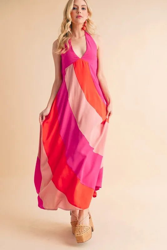 Aemi+Co Color Block Sleeveless Maxi Dress - Studio ZD - 
