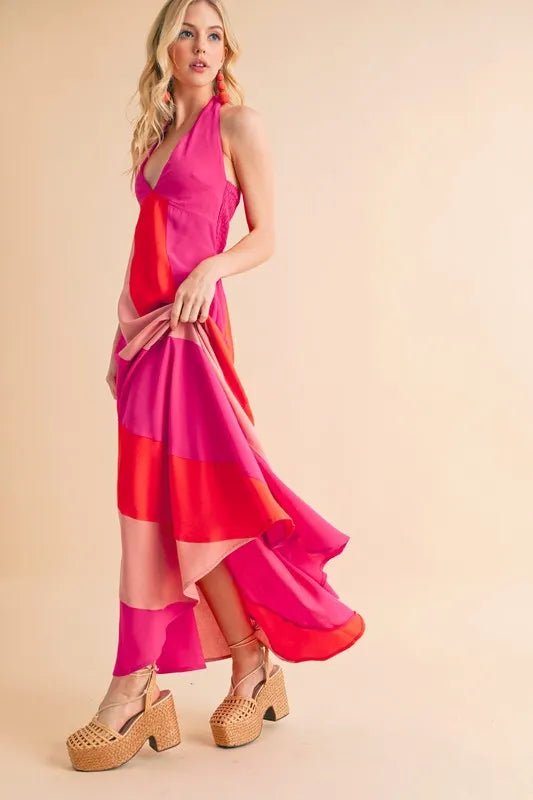 Aemi+Co Color Block Sleeveless Maxi Dress - Studio ZD - 