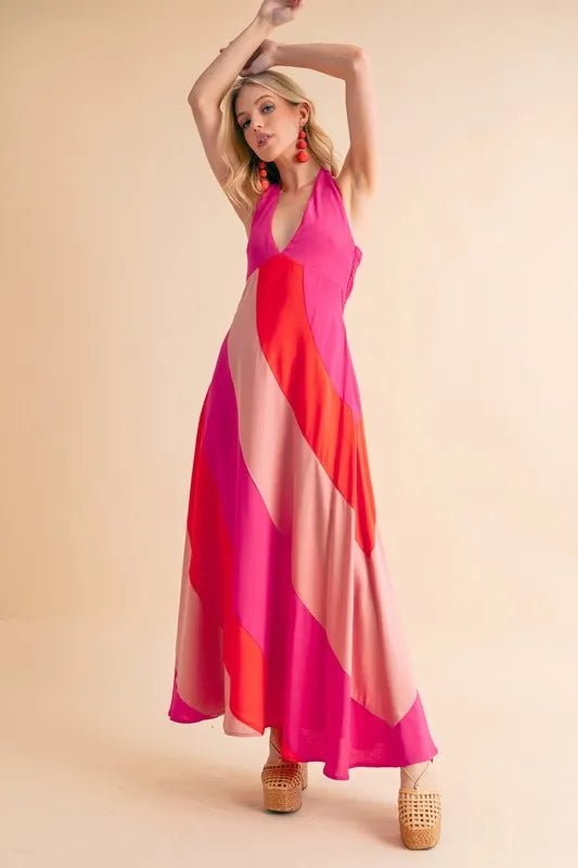 Aemi+Co Color Block Sleeveless Maxi Dress - Studio ZD - 