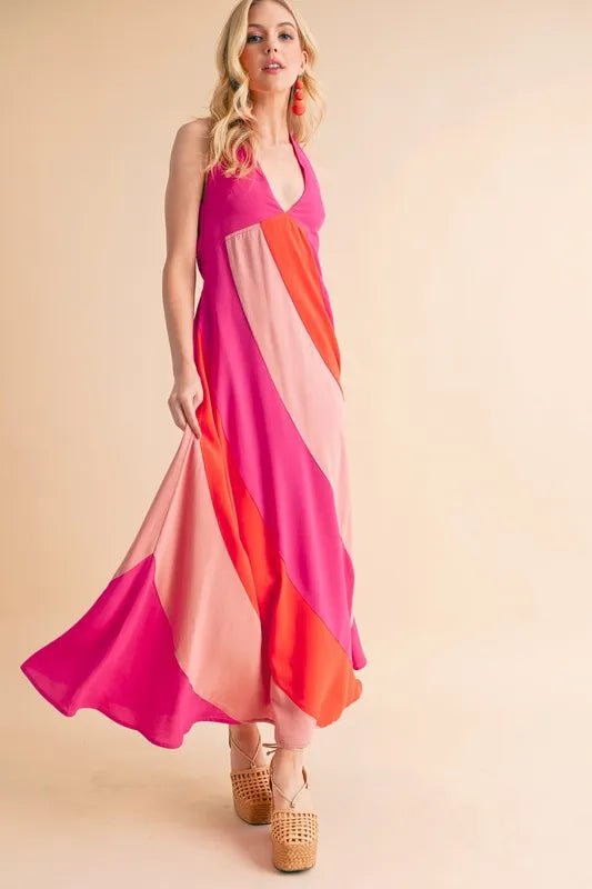 Aemi+Co Color Block Sleeveless Maxi Dress - Studio ZD - 