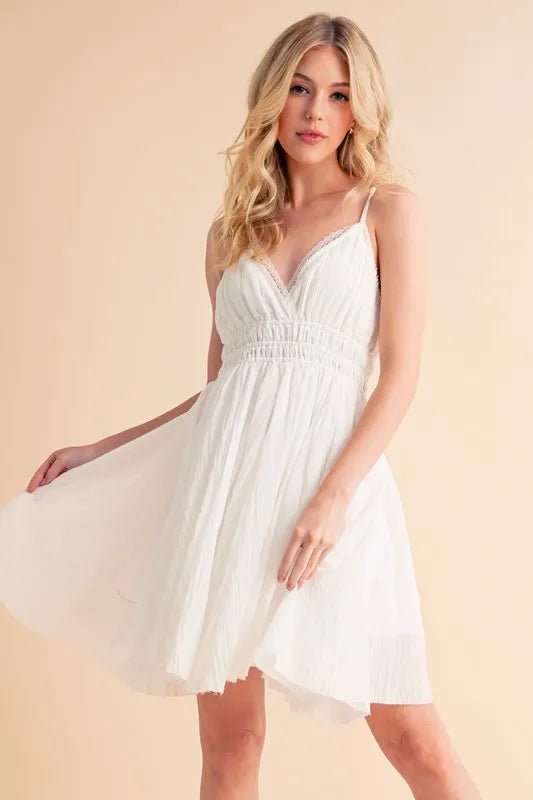 Aemi+Co Lace Detail Mini Cami Dress - Studio ZD - 