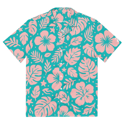 Aloha Escape - Teal/Pink - Button Shirt - Unisex - Studio ZD - 