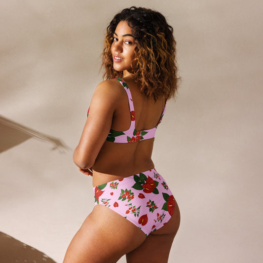 Anthurium Andraeanum - Recycled High - Waisted Bikini - Studio ZD - 