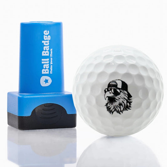 Ball Badge - Golf Ball Stamp (The America Series) Self - Inking Golf Ball Stamper Golf Ball Marker Reusable Golf Ball Marking Tool to Identify Golf Balls - (Bald Eagle Trucker Hat) - Studio ZD - 