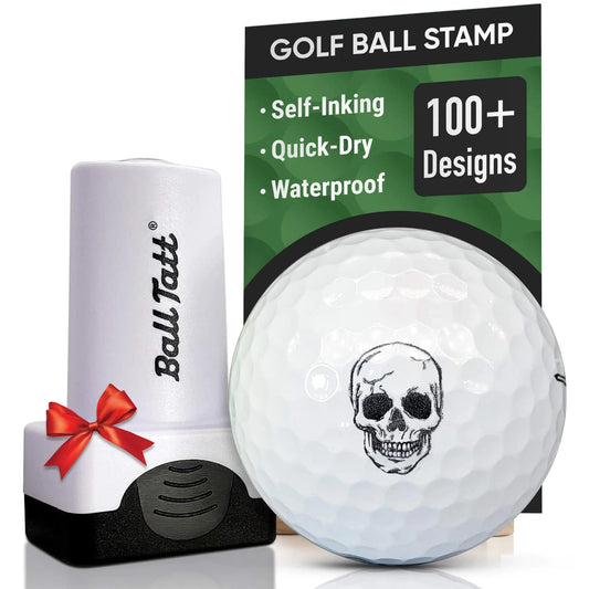 Ball Tatt - Skull Man Golf Ball Stamp Golf Ball Stamper Self - Inking Golf Ball Stamp Markers Reusable Golf Ball Marking Tool to Identify Golf Balls Golfer Gift Golfing Accessories - Studio ZD - 