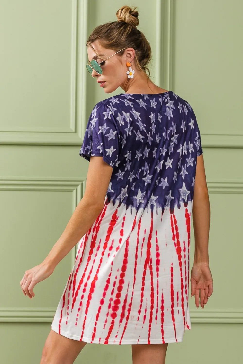 BiBi American Flag Theme Tee Dress - Studio ZD - 