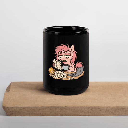 Burnt Out Piper Black Glossy Mug - Studio ZD - 