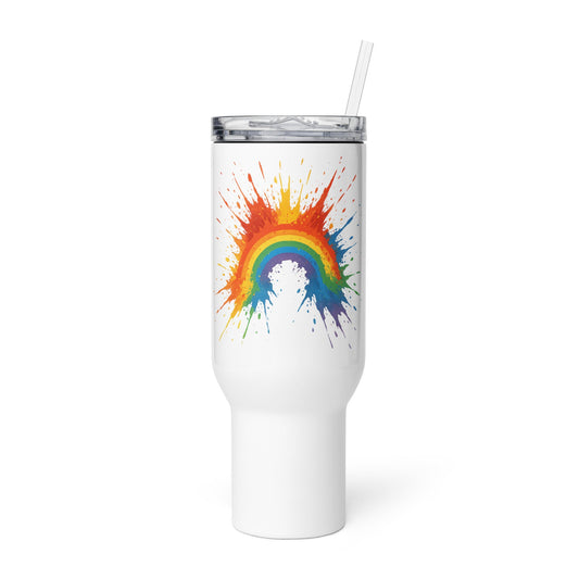 Explosive Rainbow - Travel Mug with a Handle - Studio ZD - 