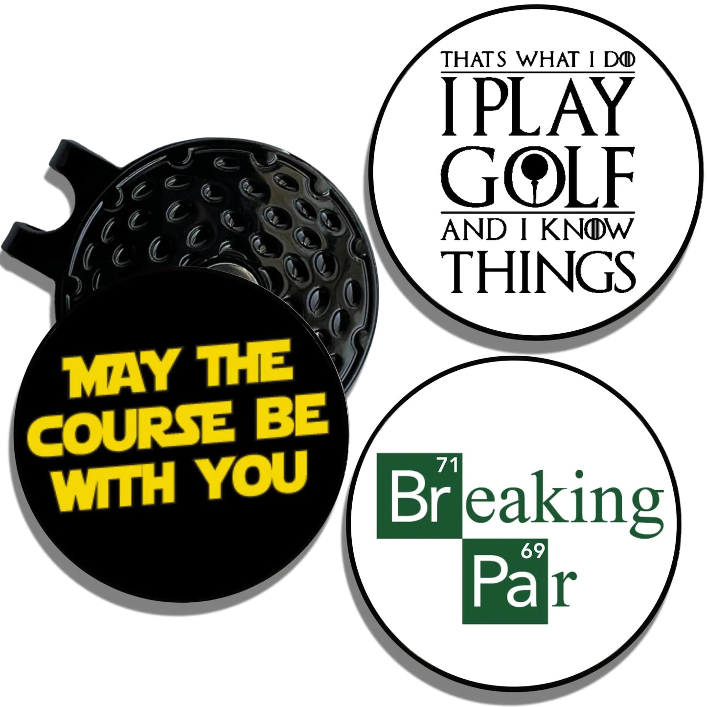 Golf Ball Marker Hat Clip | 3 Pack | Choose Your Golf Gift Set | Golf Marker Magnetic Hat Clips | Funny Golf Gifts | Funny Golf Accessories for Men & Womens Golf Markers - Studio ZD - 
