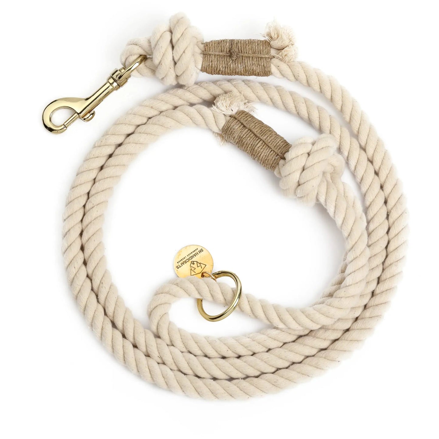 Handmade Rope Leashes for Dogs Rope Dog Leash Rope Cute Dog Leash Braided Dog Leash Cotton Rope Leash for Small Dogs 5FT Organic Cotton Natural - Studio ZD - 