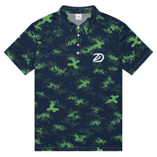 Hybrid Camo Green/Blue - Men’s Slim Fit Polo - Golf ZD - Studio ZD - 