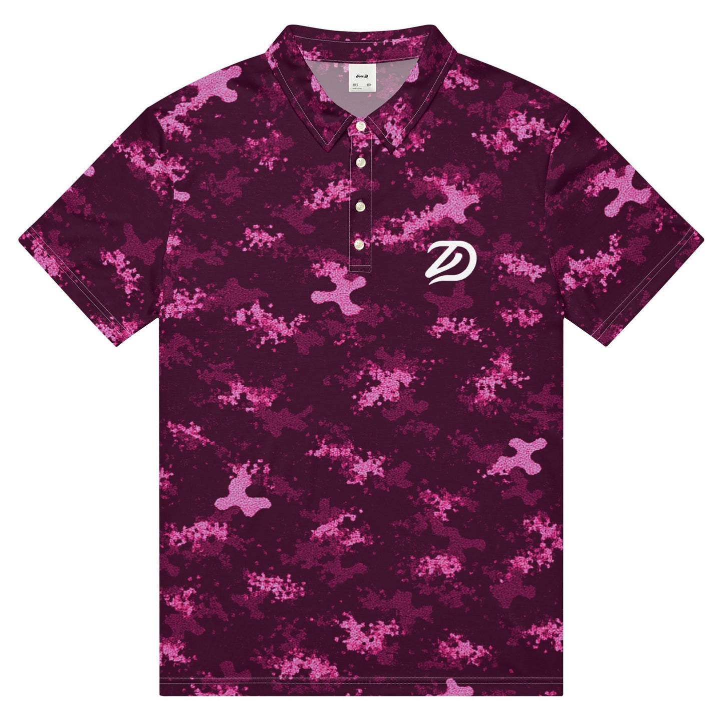 Hybrid Camo Pink - Men’s Slim Fit Polo - Golf ZD - Studio ZD - 