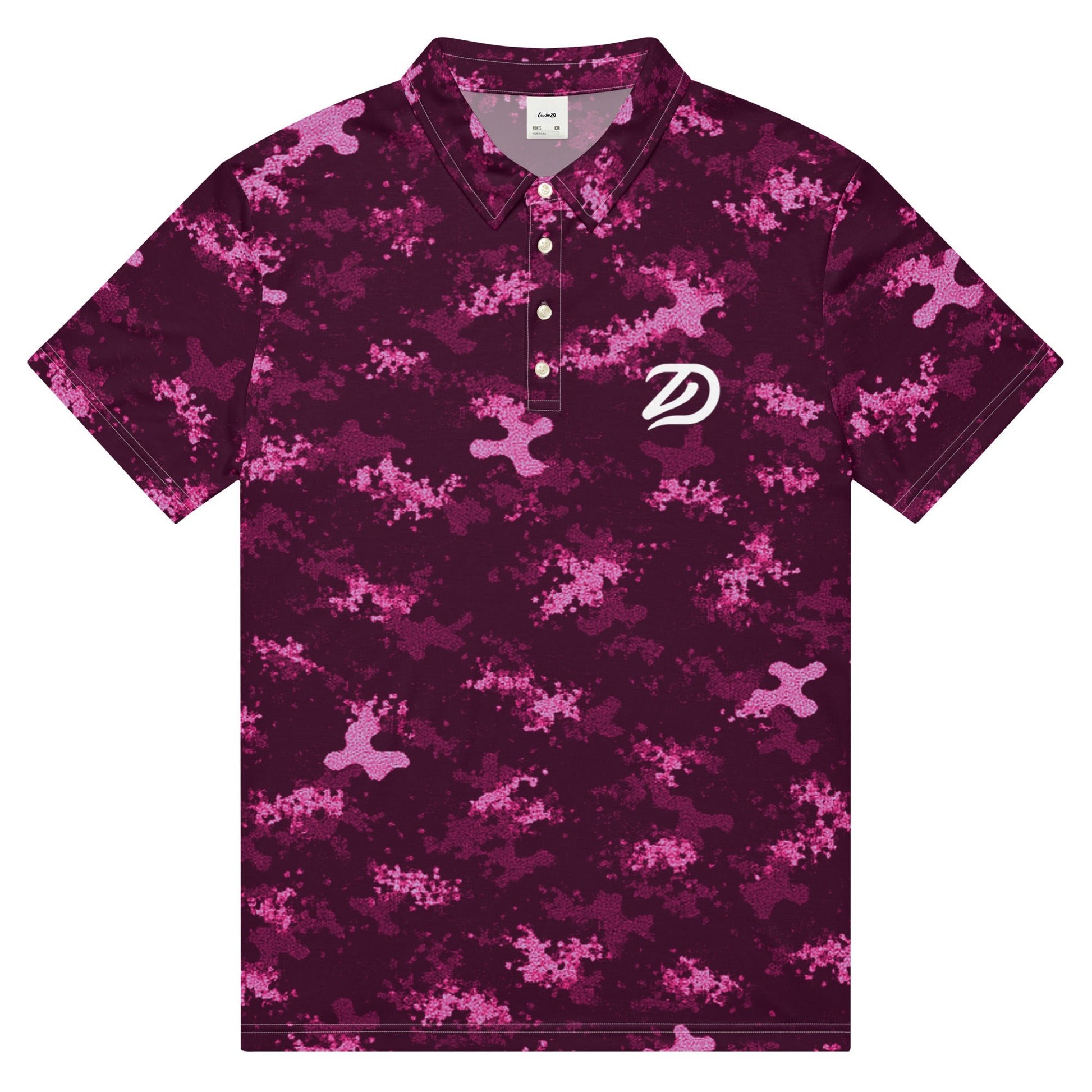 Hybrid Camo Pink - Men’s Slim Fit Polo - Golf ZD - Studio ZD - 