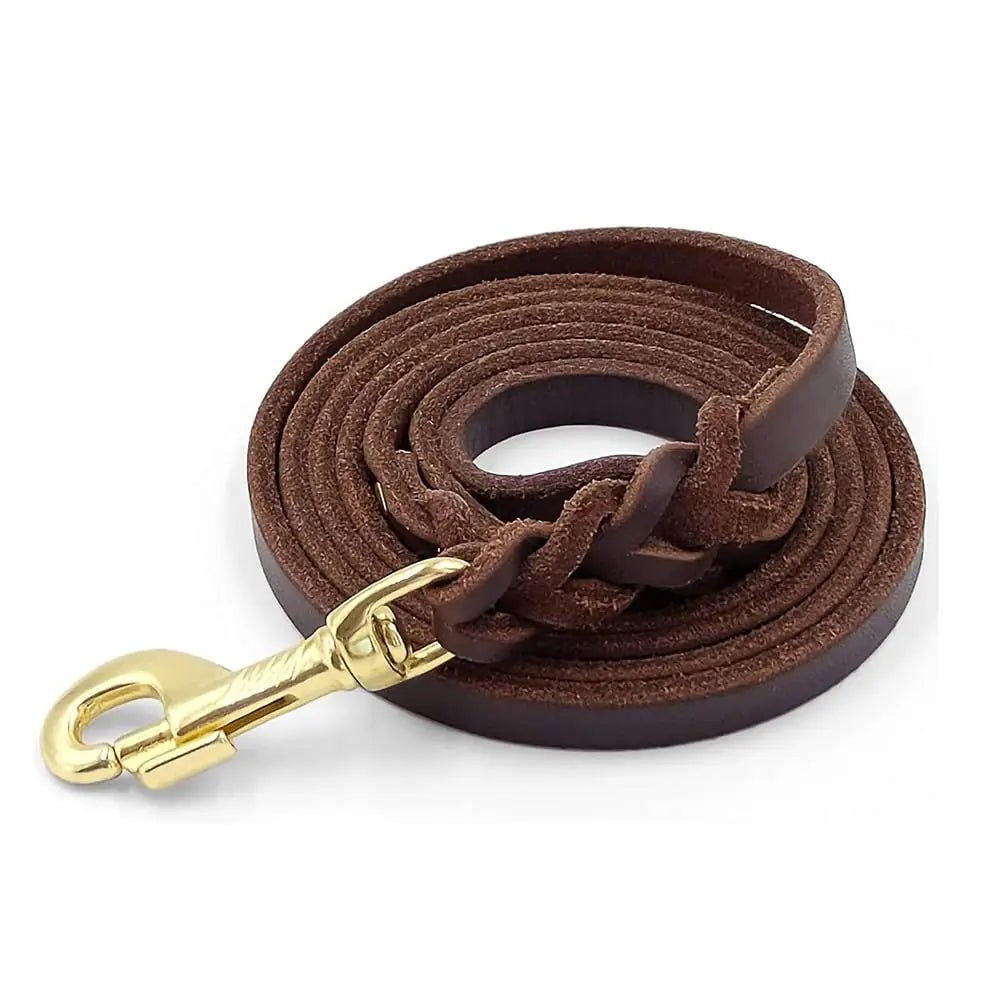 Long Dog Leash 6FT Leather Dog Leash for Large Dogs 6FT Tactical Leather Leash for Large Dogs Heavy Duty Dog Leash for Medium Dogs Braided Dog Leash for Small Dogs Lead Leash for Dog Training - Studio ZD - 