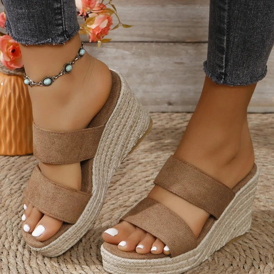 Open Toe Platform Wedge Sandals - Studio ZD - 