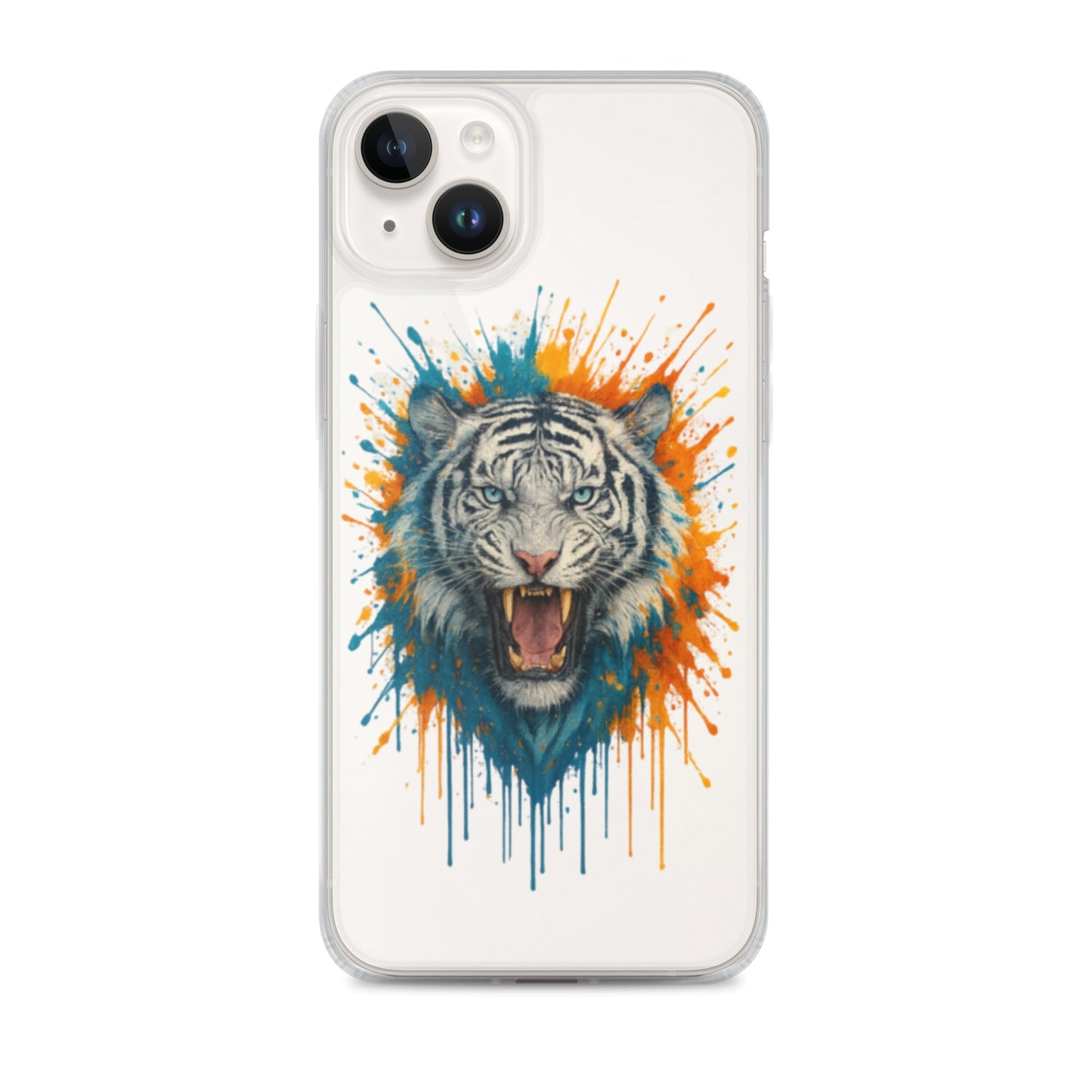 Paint Splash White Tiger - Clear Case for iPhone® - Studio ZD - Studio ZD - 