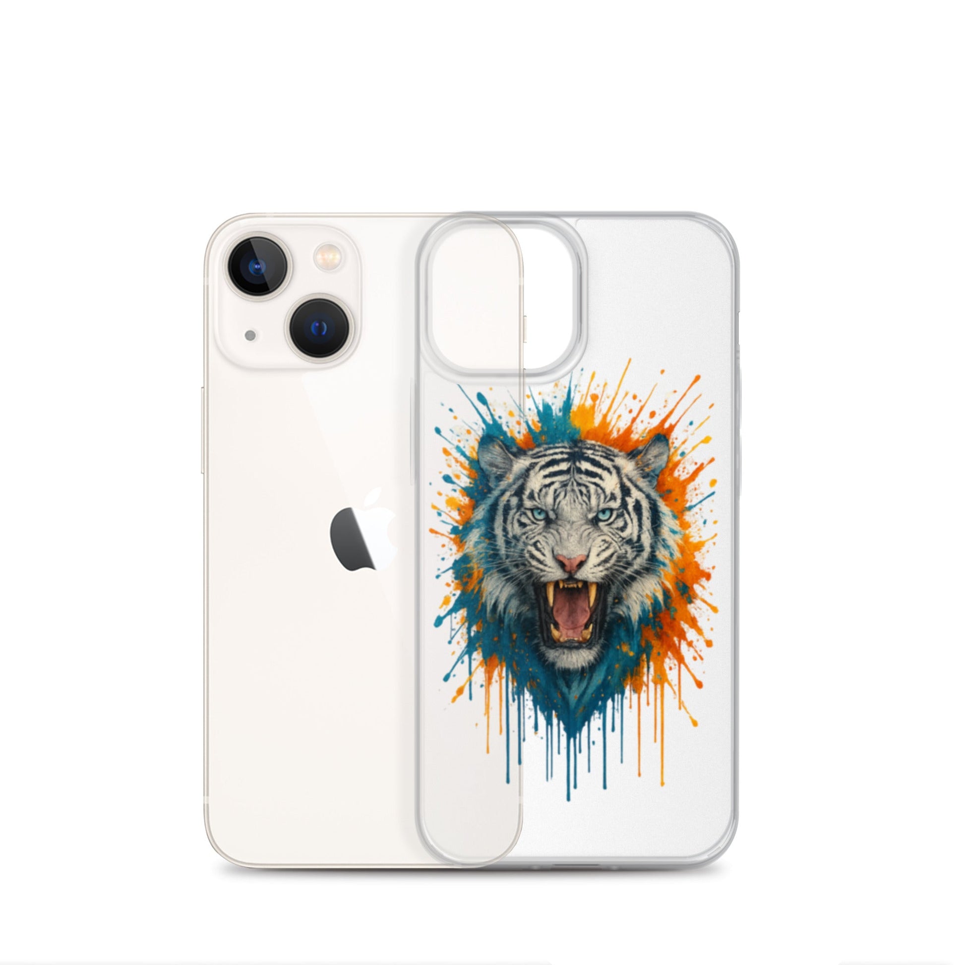 Paint Splash White Tiger - Clear Case for iPhone® - Studio ZD - Studio ZD - 